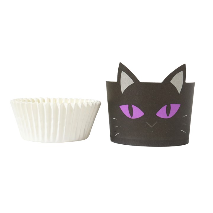 pme Halloween Baking Cups with Cupcake Cases - Black Cat (Set of 12)