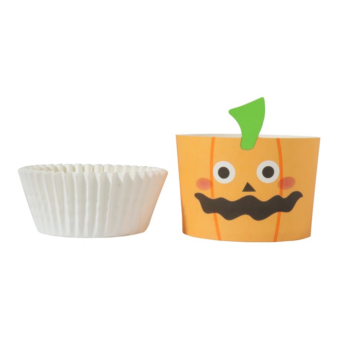 pme Halloween Baking Cups with Cupcake Cases - Jack-o-Lantern (Set of 12)
