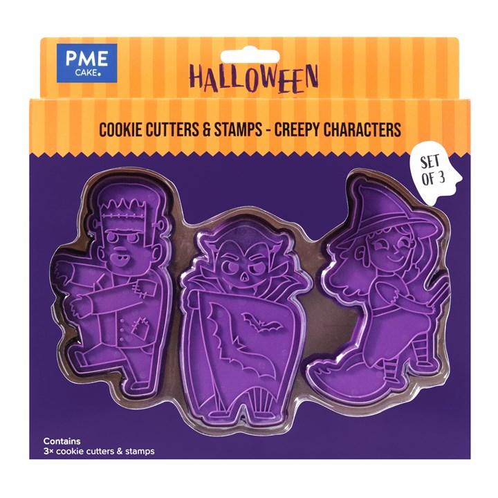 pme Halloween Cookie Cutters & Stamps - Creepy Characters (Set of 3)