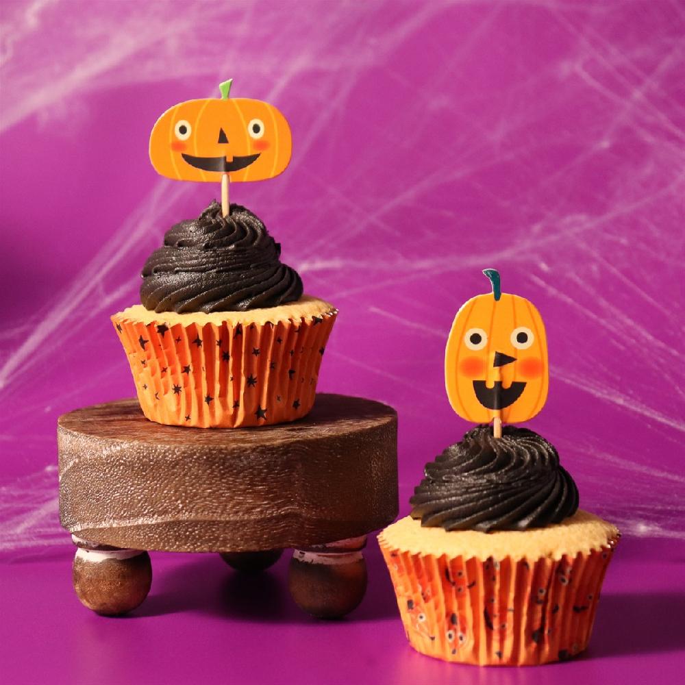 Pme Halloween Cupcake Cases & Topper Set Of 48 - Jack-o-Lantern