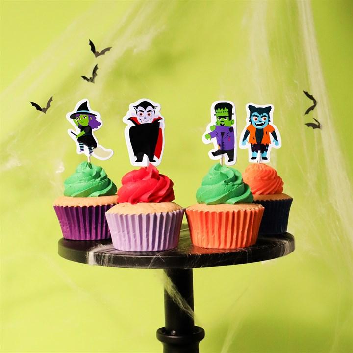 Pme Halloween Cupcake Toppers - Spooky Characters (Set Of 24)