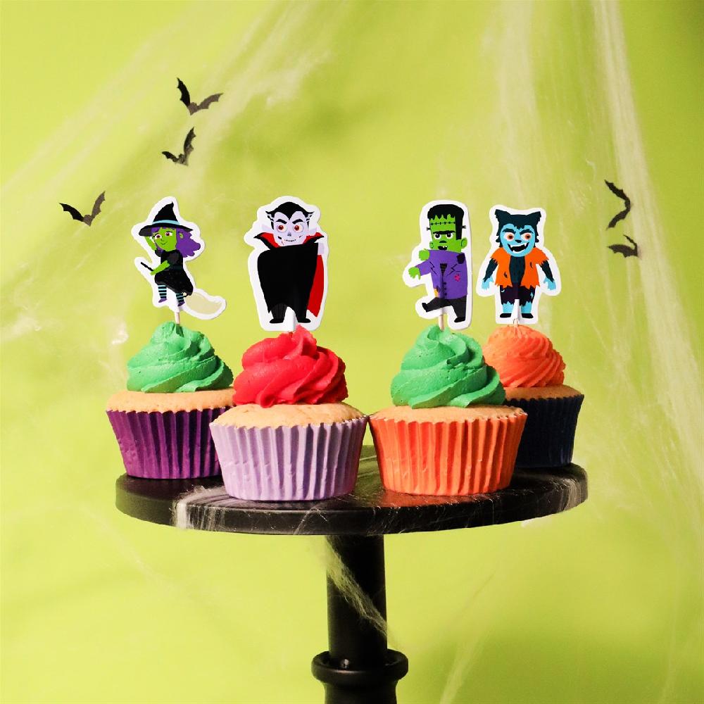 Pme Halloween Cupcake Toppers - Spooky Characters (Set Of 24)