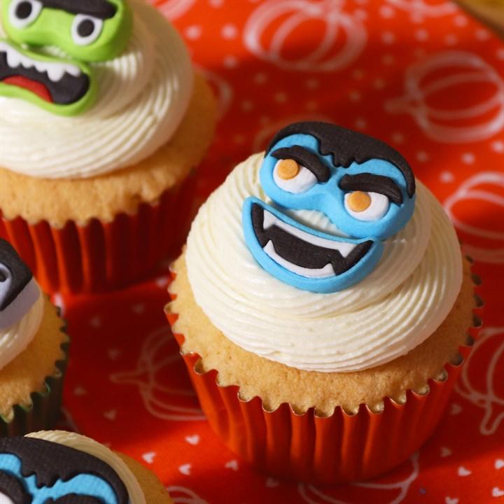 Pme Halloween Edible Sugar Decorations - Monster Faces (Set Of 12)