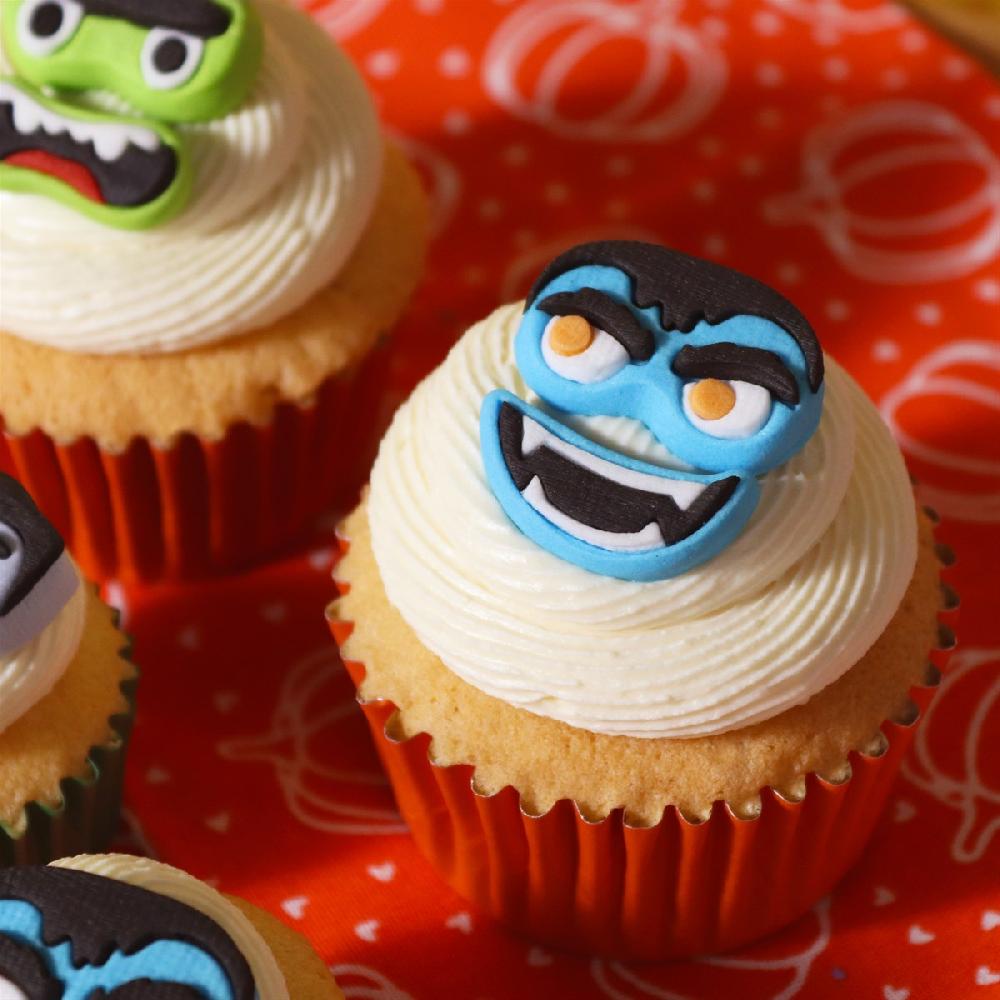 Pme Halloween Edible Sugar Decorations - Monster Faces (Set Of 12)