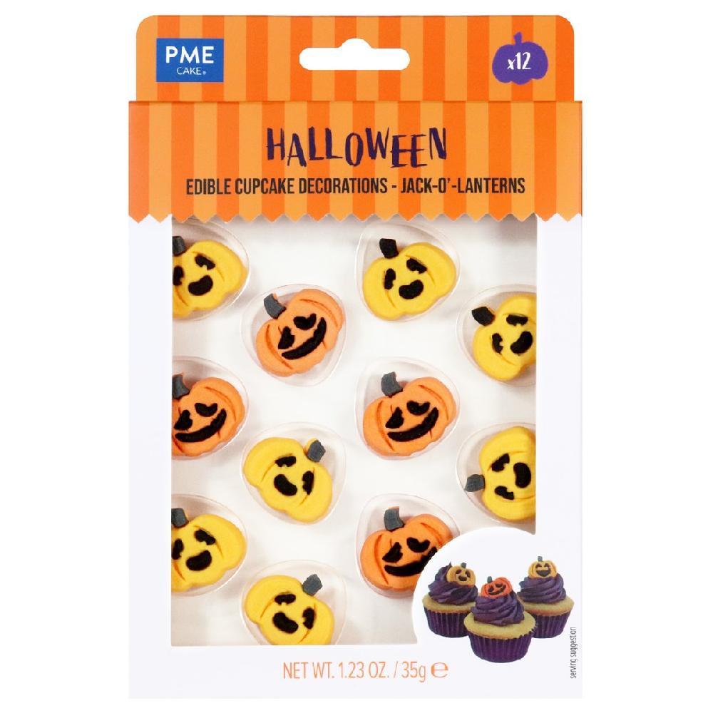 Pme Halloween Edible Sugar Decorations - Pumpkins (Set Of 12)