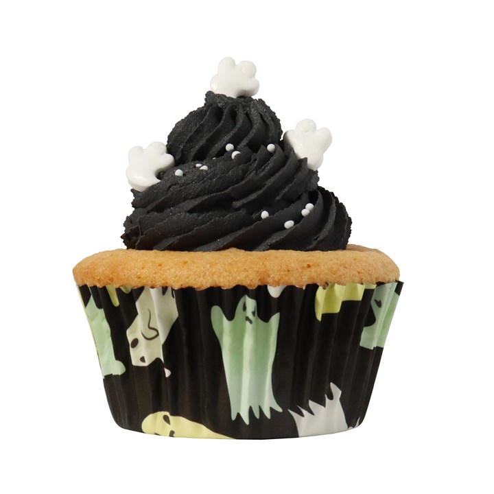 Pme Halloween Foil-lined Cupcake Cases - Ghoulish Ghosts (Pack Of 30)
