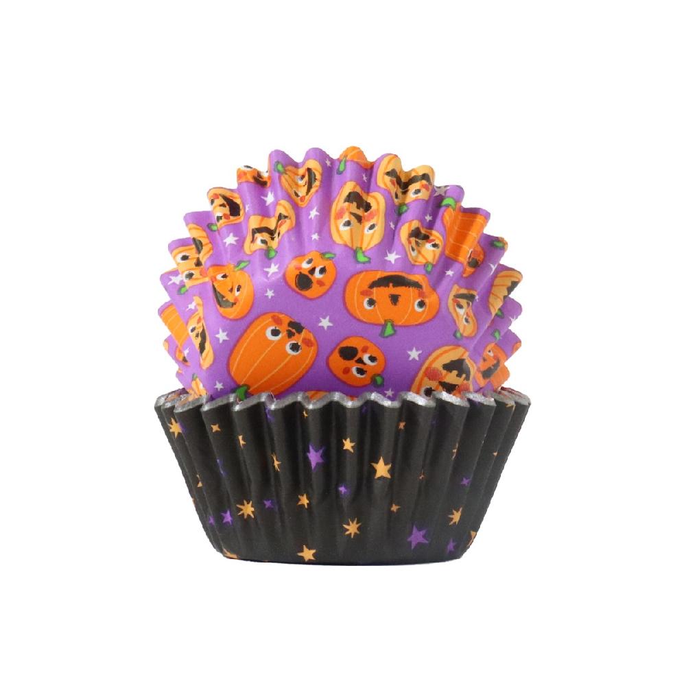 Pme Halloween Foil-lined Cupcake Cases Pumpkin Party - Mini Size (Pack Of 60)