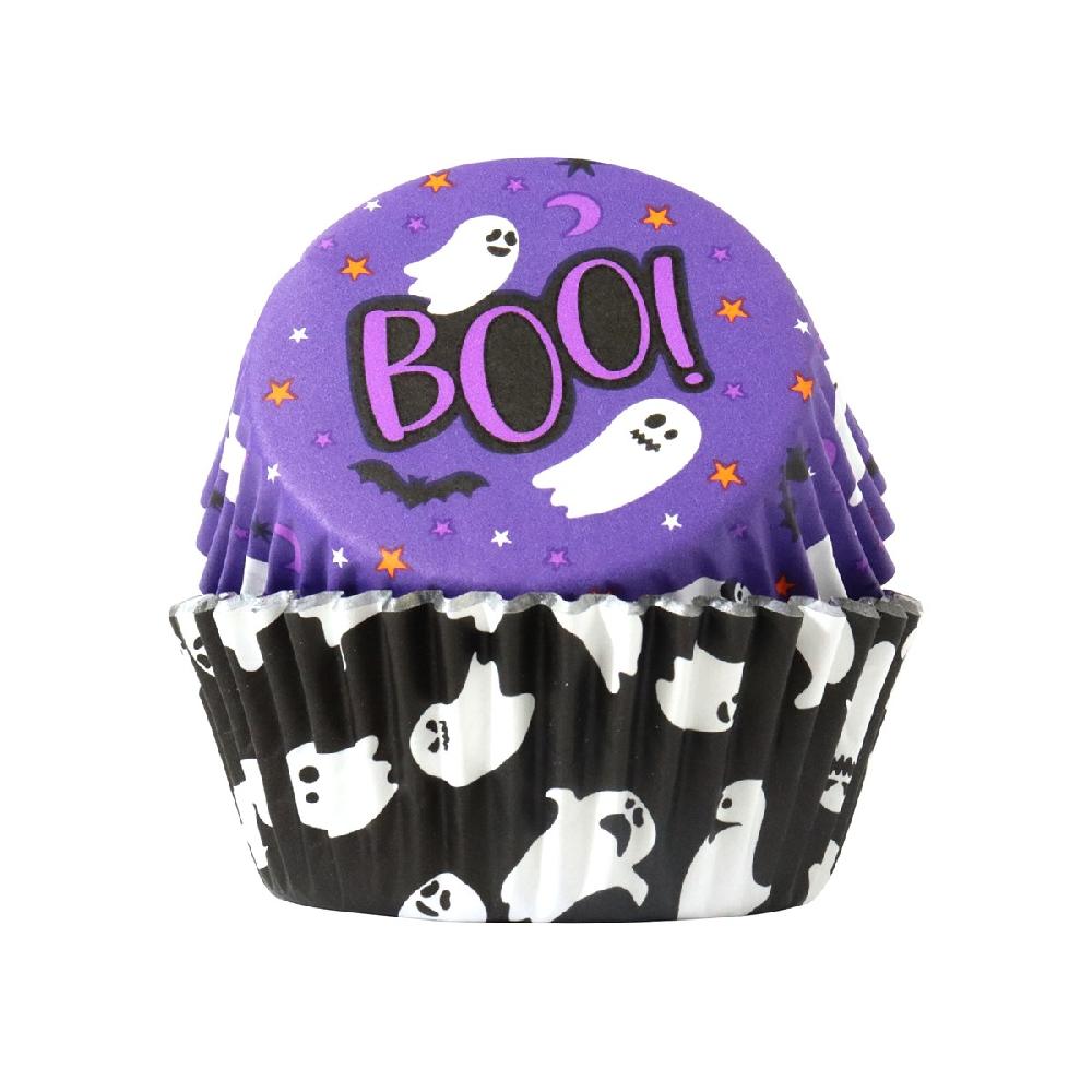 Pme Halloween Foil-lined Cupcake Cases - Spooky Ghosts (Pack Of 60)