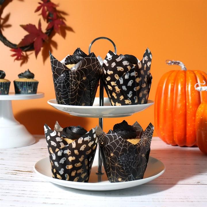 Pme Halloween Tulip Muffin Cases - Spooky Night (Pack Of 24)