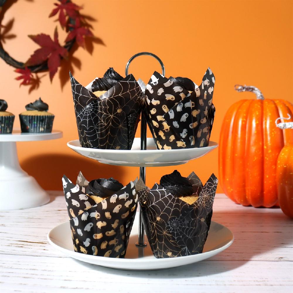 Pme Halloween Tulip Muffin Cases - Spooky Night (Pack Of 24)