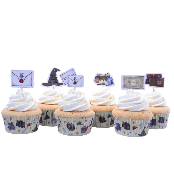 Pme Harry Potter Cupcake Cases & Topper Set Of 24 Hogwarts