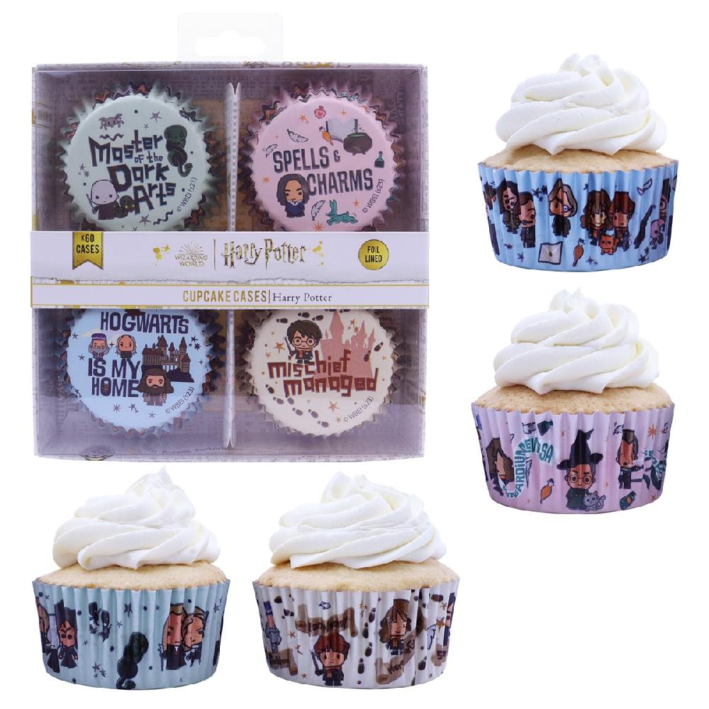 Pme Harry Potter Foil-lined Cupcake Cases Pack Of 60 Charms