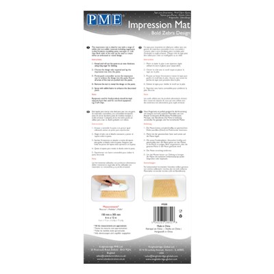 Pme Impression Mat - Bold Zebra Design (150 X 305mm / 6 X 12”)