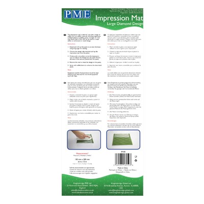 Pme Impression Mat - Large Diamond Design (150 X 305mm / 6 X 12”)