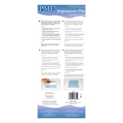 Pme Impression Mat - Snowflake Design (150 X 305mm / 6 X 12”)