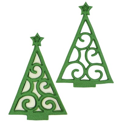 Pme JEM Christmas Cutters - Christmas Scroll Tree (34 X 64mm / 1.3 X 2.5”)