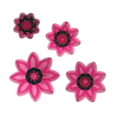 Pme JEM Floral Cutters - Pointed 8 Petal Daisy Set Of 4