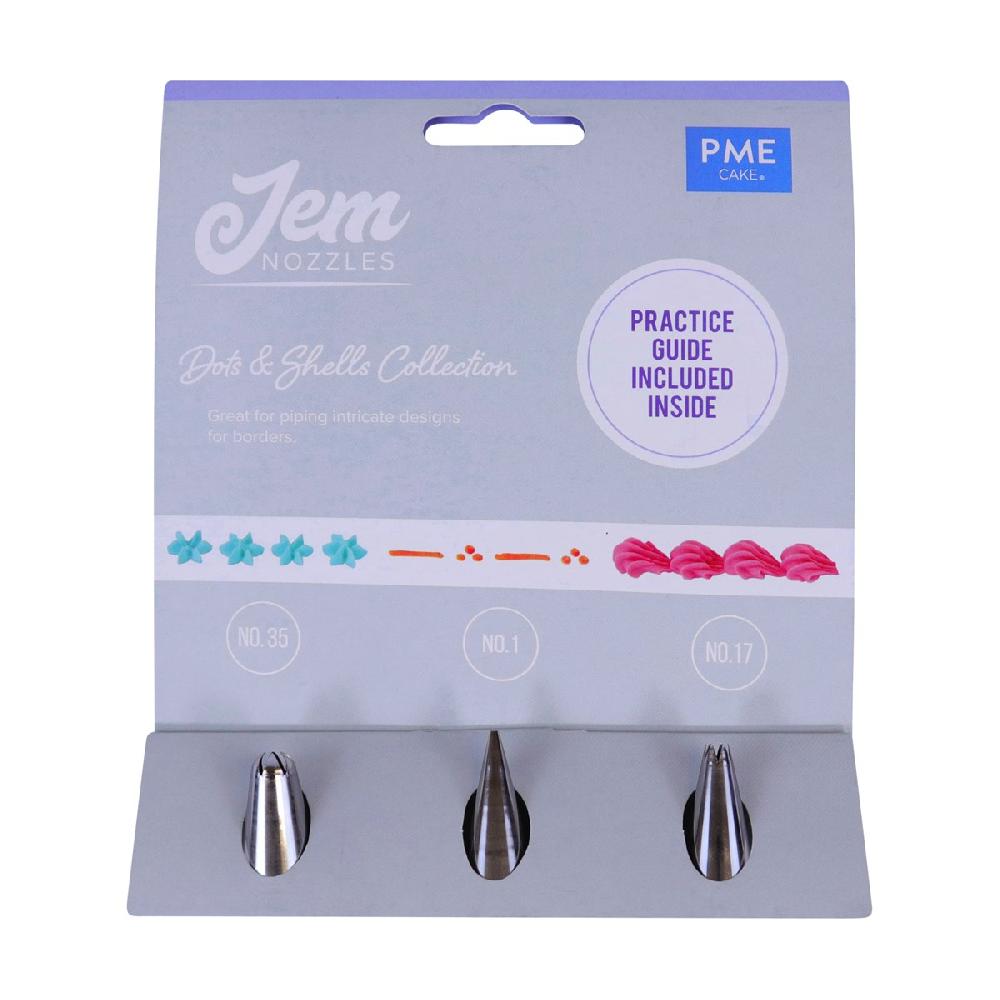 Pme Jem Nozzles Set – Dots & Shells Collection Pack Of 3