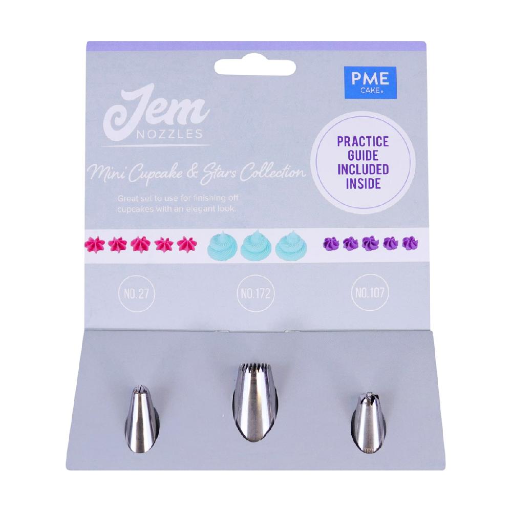 Pme Jem Nozzles Set – Mini Cupcakes & Stars Collection Pack Of 3