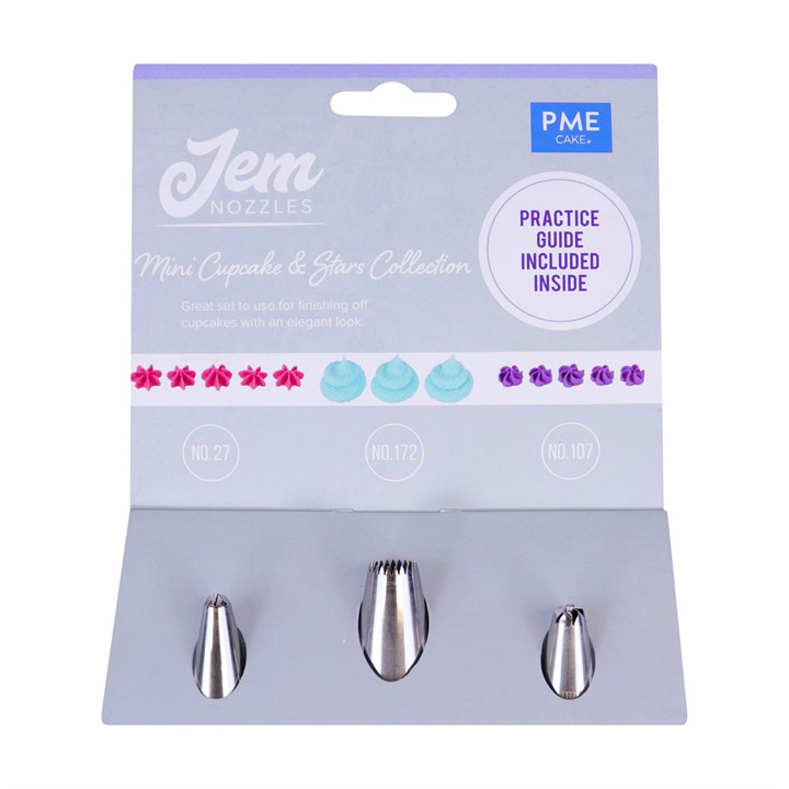 pme Jem Nozzles Set – Mini Cupcakes & Stars Collection Pack of 3