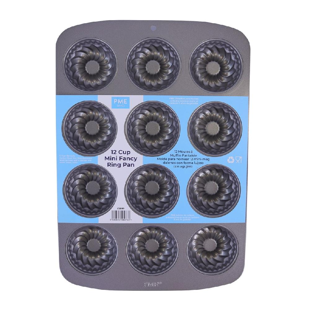 Pme Non Stick - 12 Cup Mini Fancy Ring Pan (37.3 X 26.1mm / 14.7 X 10.3")