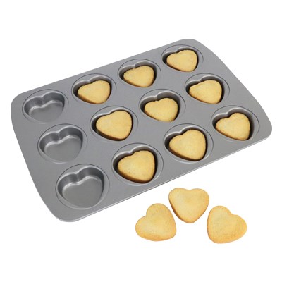 Pme Non Stick - 12 Cup Mini Heart Pan (37.3 X 26.1mm / 14.7 X 10.3")