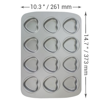 pme Non Stick - 12 Cup Mini Heart Pan (37.3 x 26.1mm / 14.7 x 10.3")