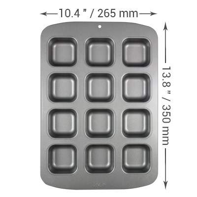 Pme Non Stick - 12 Cup Mini Square Cake Pan (35 X 26.5 X 3cm / 13.8 X 10.4 X 1.2”)