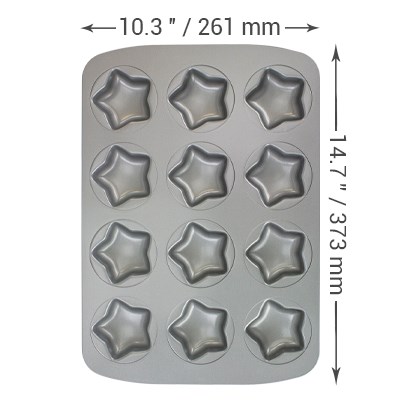 Pme Non Stick - 12 Cup Mini Star Pan (37.3 X 26.1mm / 14.7 X 10.3")