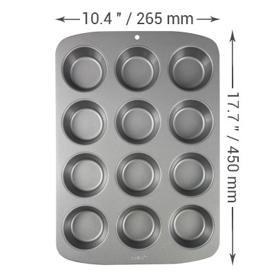 Pme Non Stick - 12 Cup Muffin Pan (45 X 26.5 X 5cm / 17.7 X 10.4 X 2”)