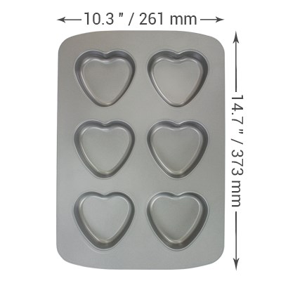 Pme Non Stick - 6 Cup Heart Pan (37.3 X 26.1mm / 14.7 X 10.3")