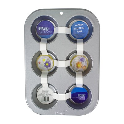 Pme Non Stick - 6 Cup Muffin Pan (26.5 X 18 X 3cm / 10.4 X 7.1 X 1.2”)