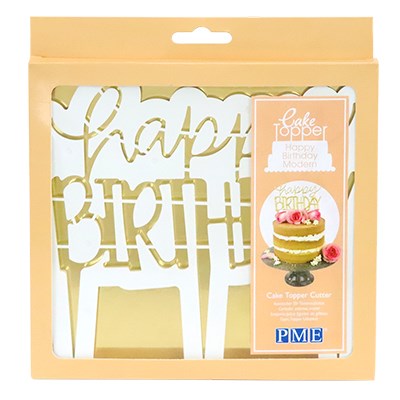 Pme Plastic Cutters - Cake Topper Happy Birthday Modern (185 X 170mm / 7.3 X 6.7")