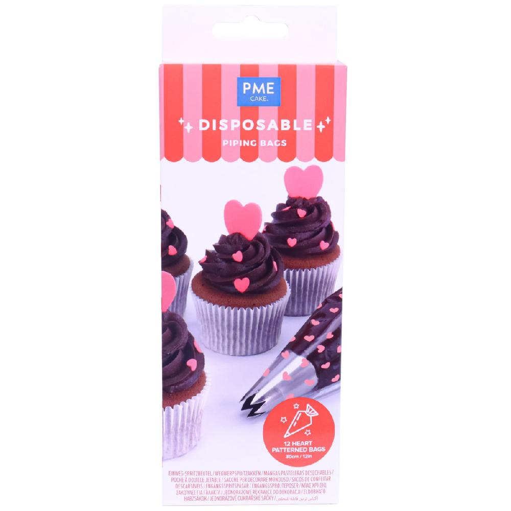 Pme 12 Disposable Icing Piping Bags - Valentines