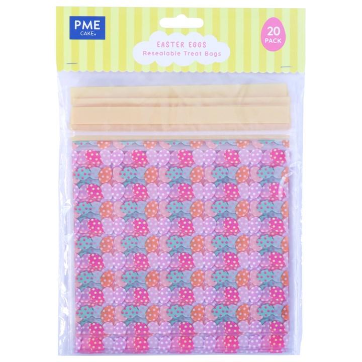 pme 20 Easter Party Treat Bags - Eggs (Square)