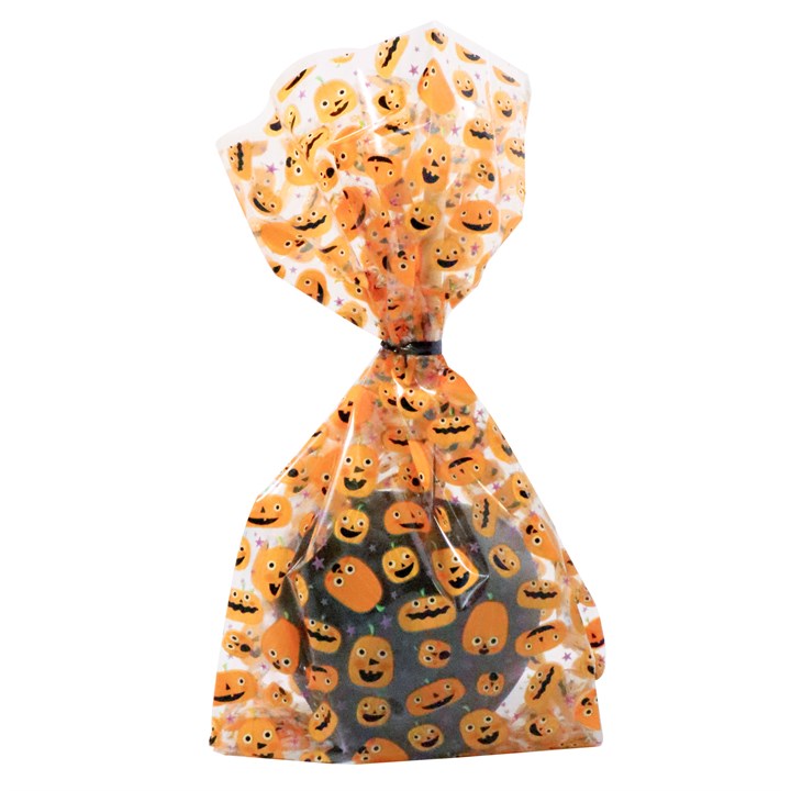 Pme 20 Halloween Plastic Treat Bags - Pumpkin Party