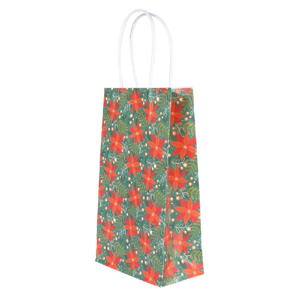 Pme 4 Christmas Paper Treat Bags - Poinsettia