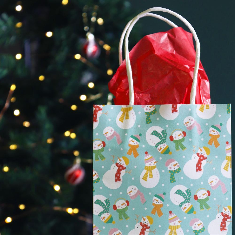 Pme 4 Christmas Paper Treat Bags - Snowmen