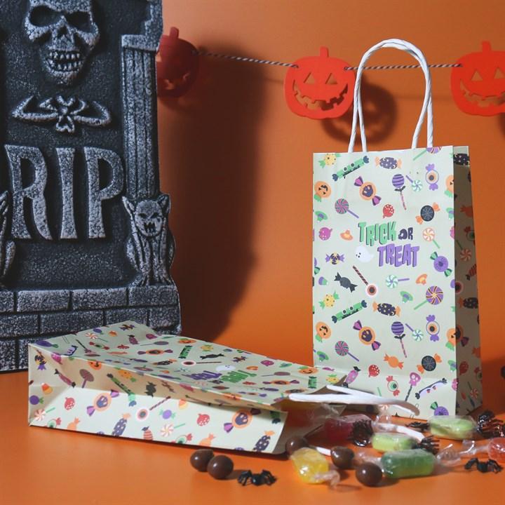 Pme 4 Halloween Paper Treat Bags - Trick Or Treat