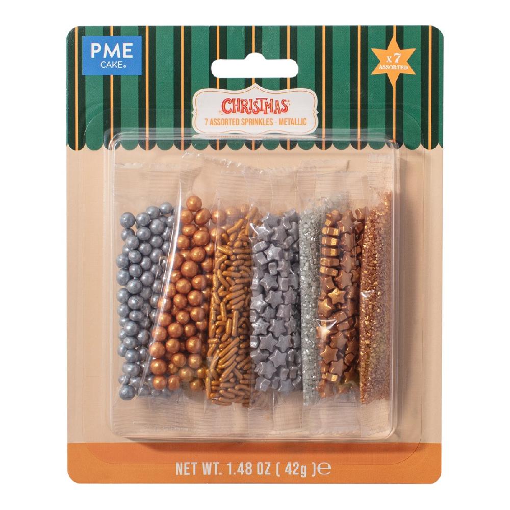 Pme Assorted Metallic Sprinkles - 7 Pack (42g / 1.48oz)