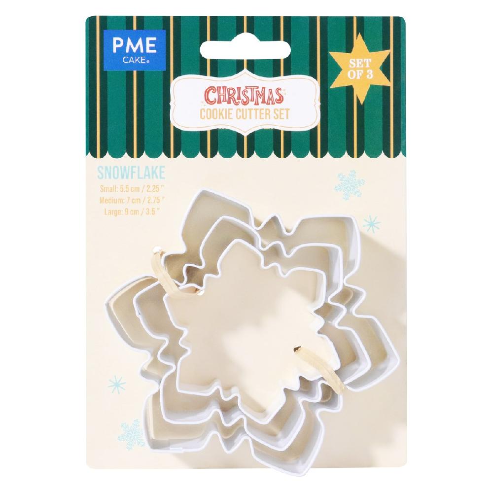 Pme Christmas Cookie Cutter Set Of 3 - Snowflakes