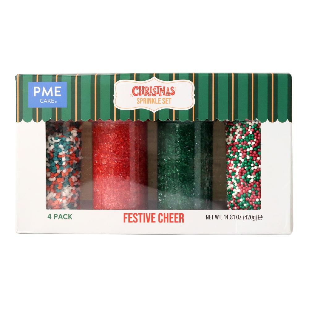 Pme Christmas Sprinkle Set Of 4 - Festive Cheer (420g)