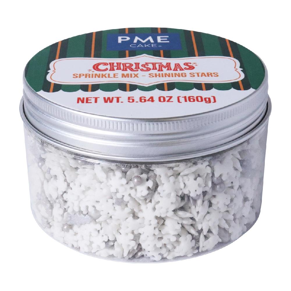 Pme Christmas Sprinkles - Silver Shining Stars (160g)