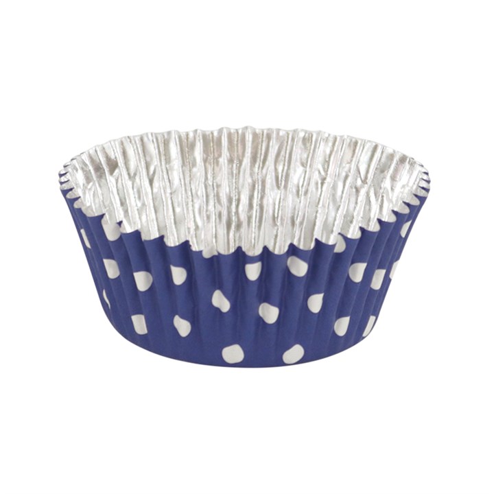 Pme Cupcake Cases Foil Lined - Blue Polka Dots Pk/30