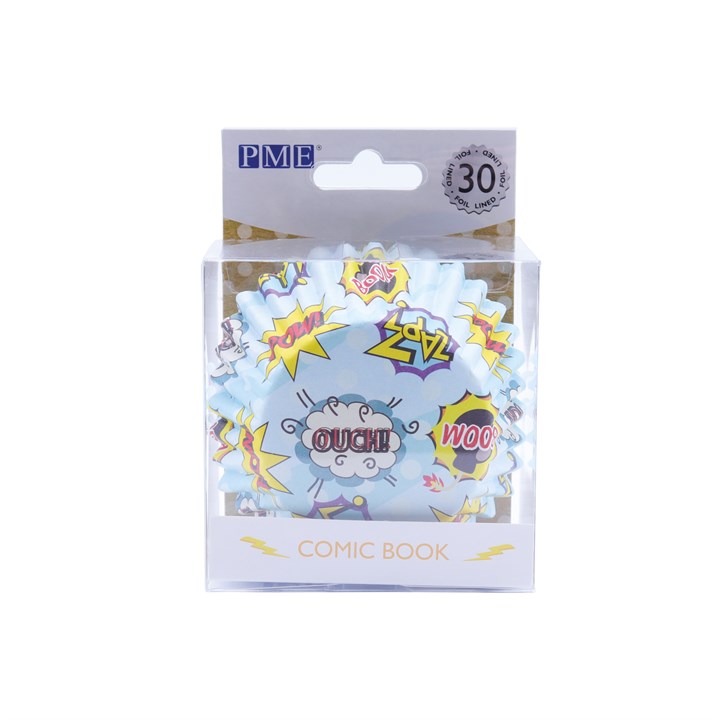 Pme Cupcake Cases Foil Lined - Comic Book Pk/30