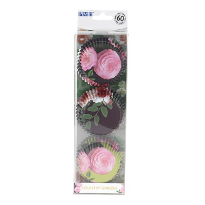 Pme Cupcake Cases Foil Lined - Floral Set Of 3 Pk/60