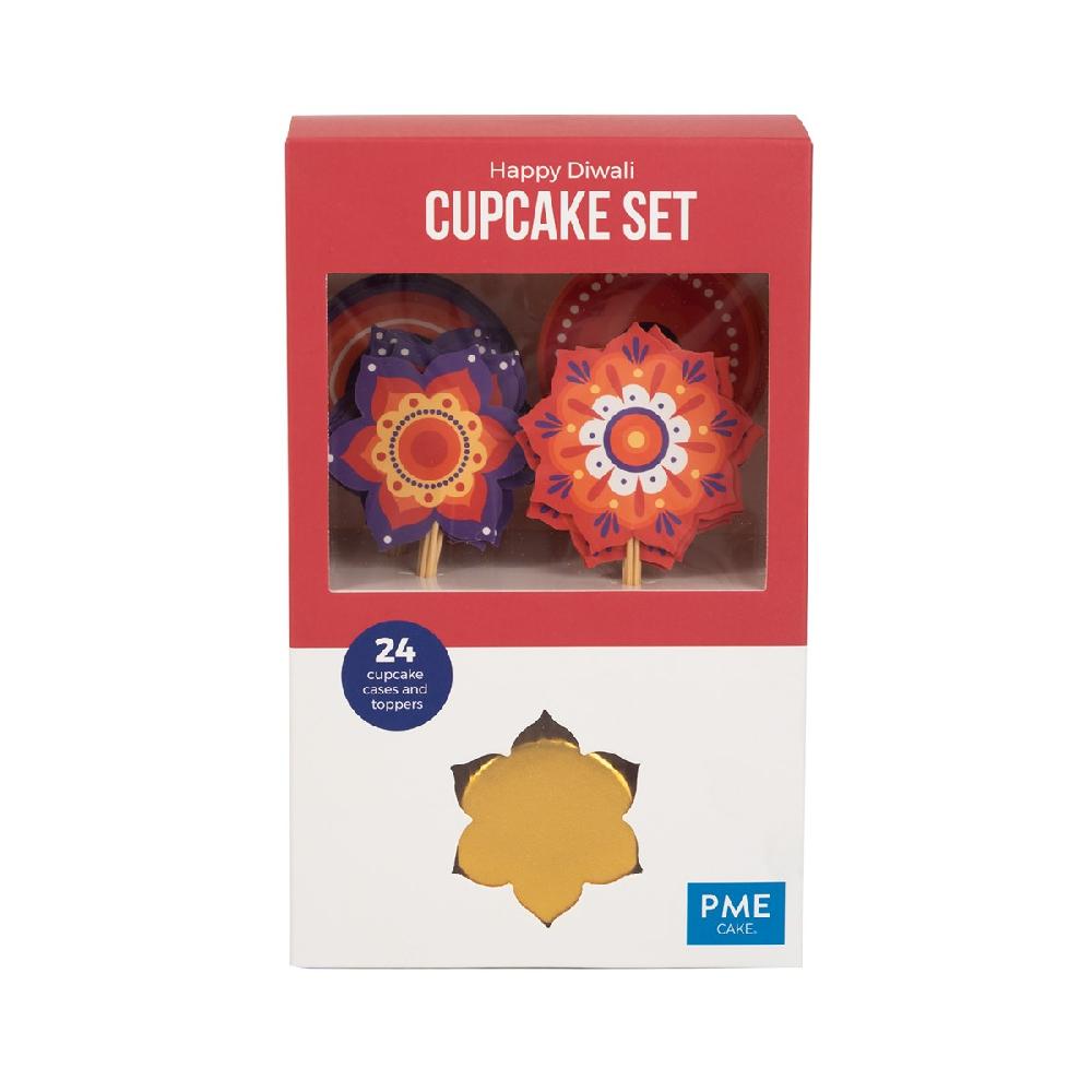 Pme Cupcake Set - Happy Diwali (24 Cases And Toppers)
