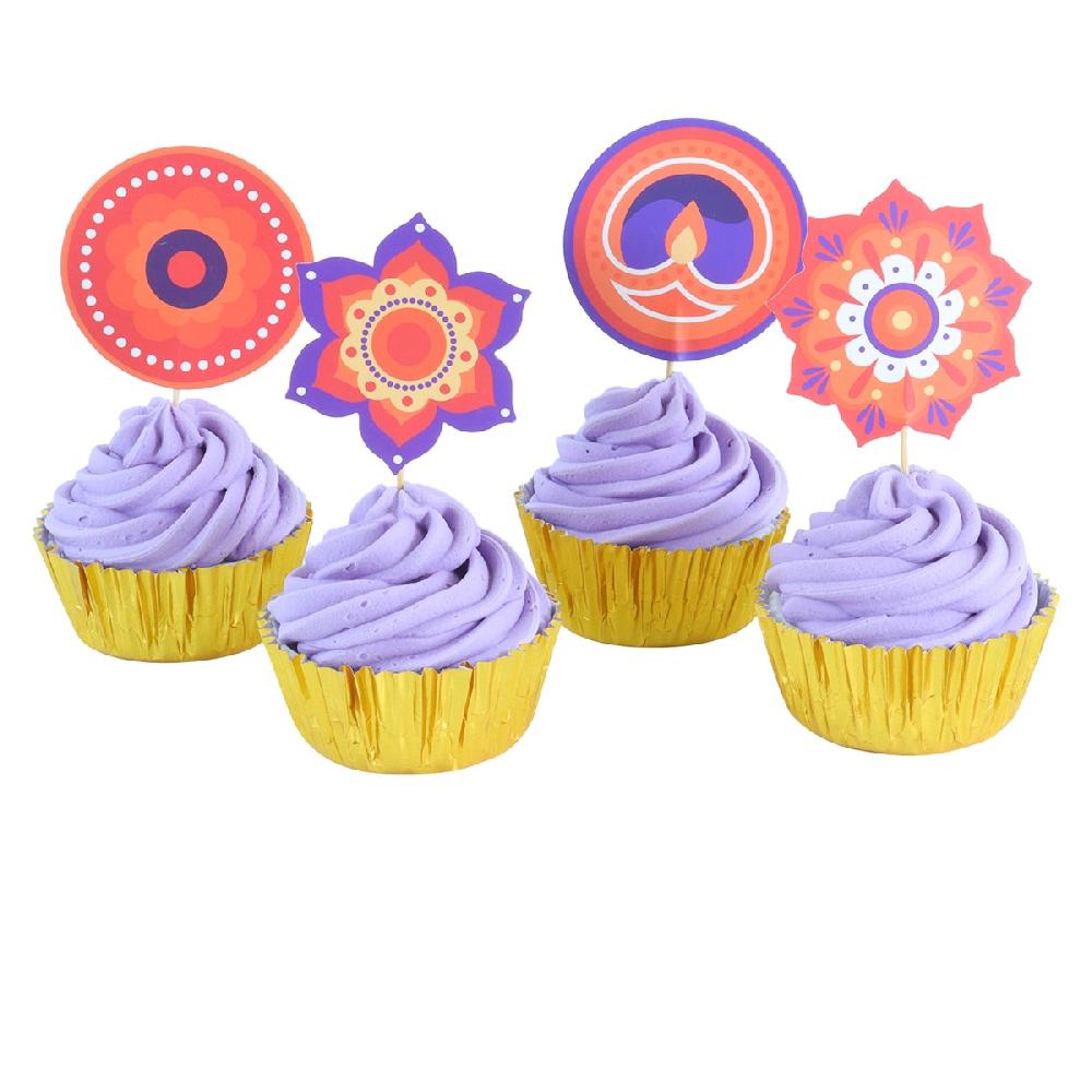 Pme Cupcake Set - Happy Diwali (24 Cases And Toppers)