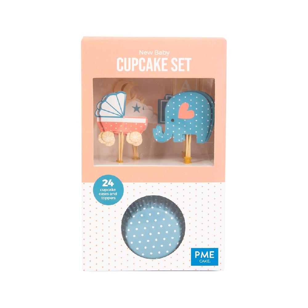 Pme Cupcake Set - New Baby (24 Cases And Toppers)