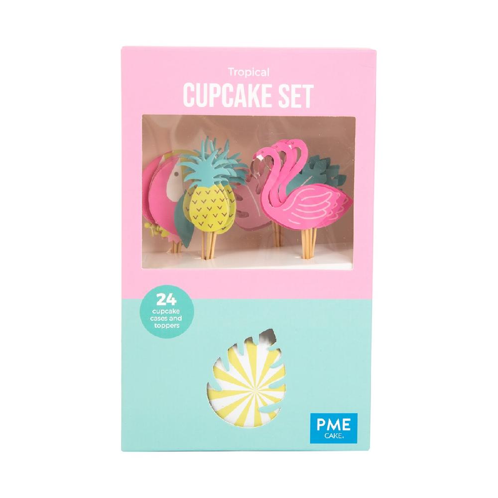 Pme Cupcake Set - Tropical (24 Cases And Toppers)